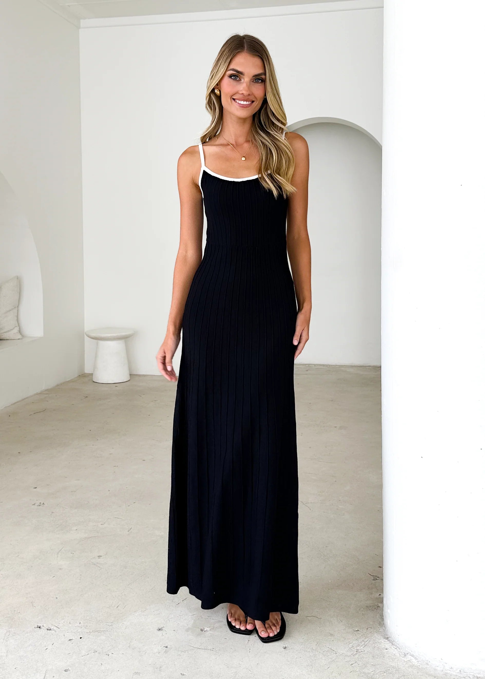 Lennox Knit Maxi Dress - Black