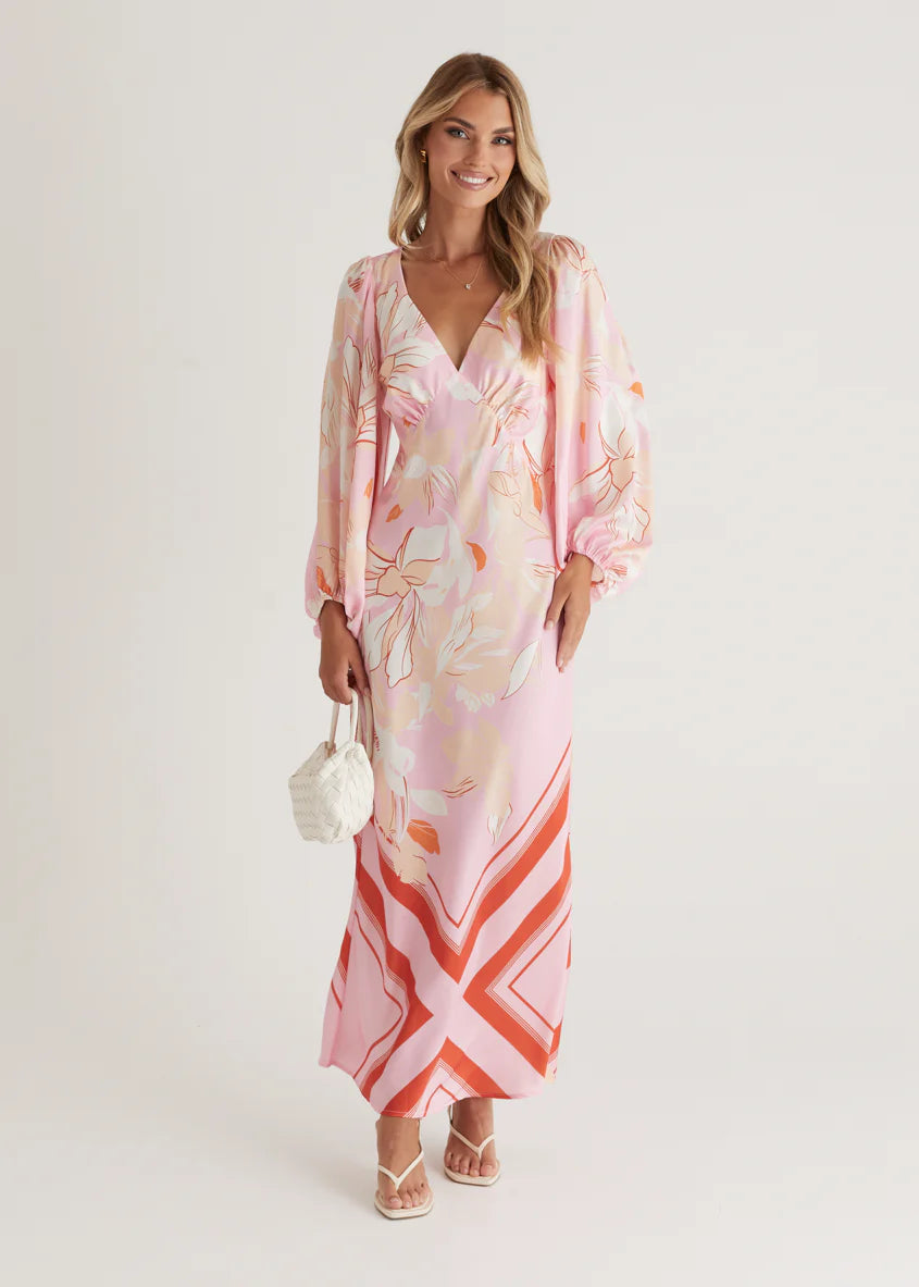 Stetha Maxi Dress - Candy Pink Floral