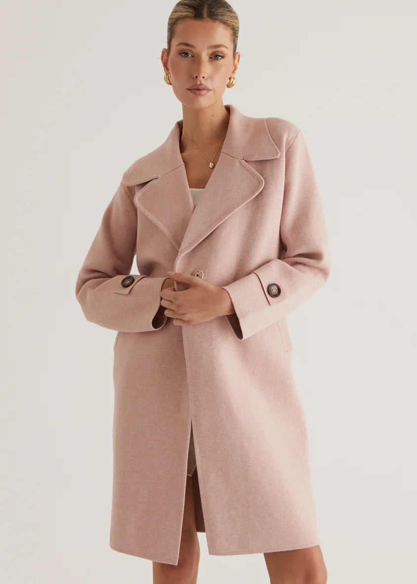 Chayso Knit Coat - Blush