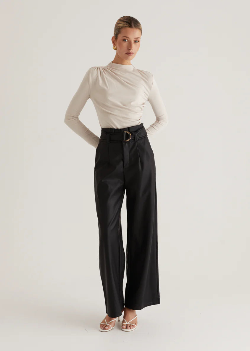 Mariah PU Pants - Black