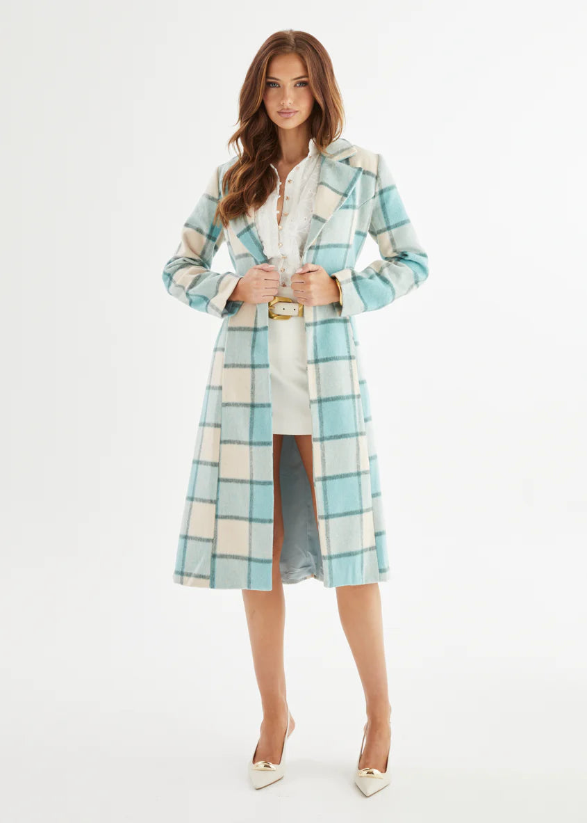 Steffy Coat - Blue Check