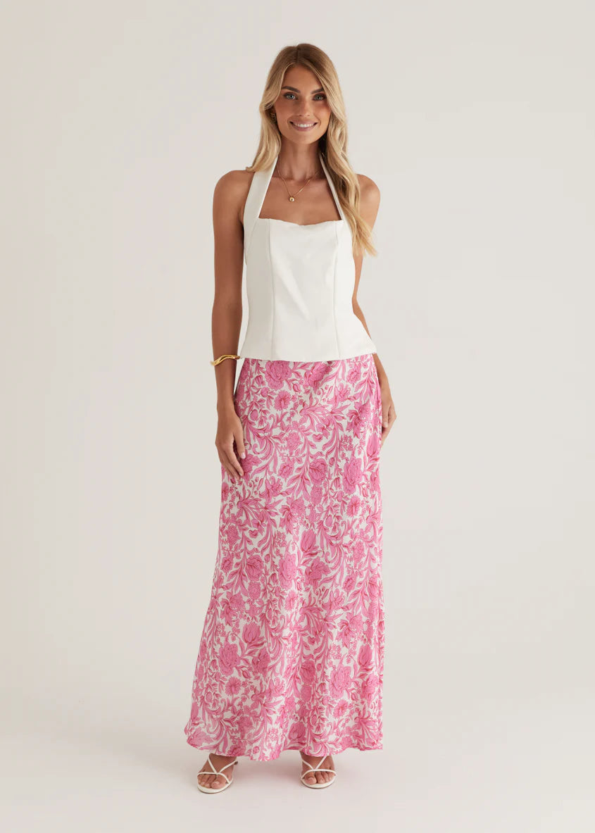 Tammy Maxi Skirt - Pink Floral