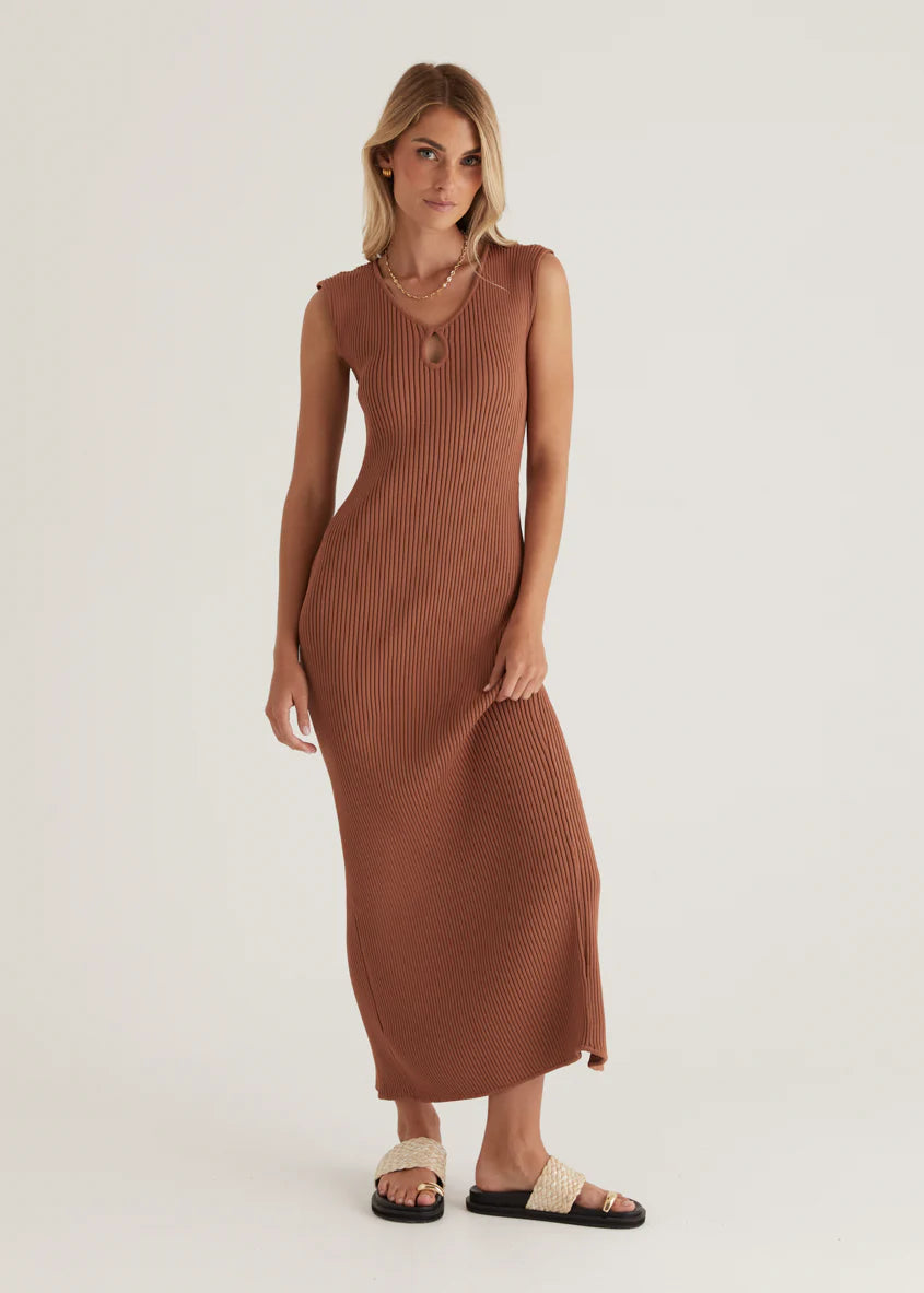 Carver Knit Maxi Dress - Rust