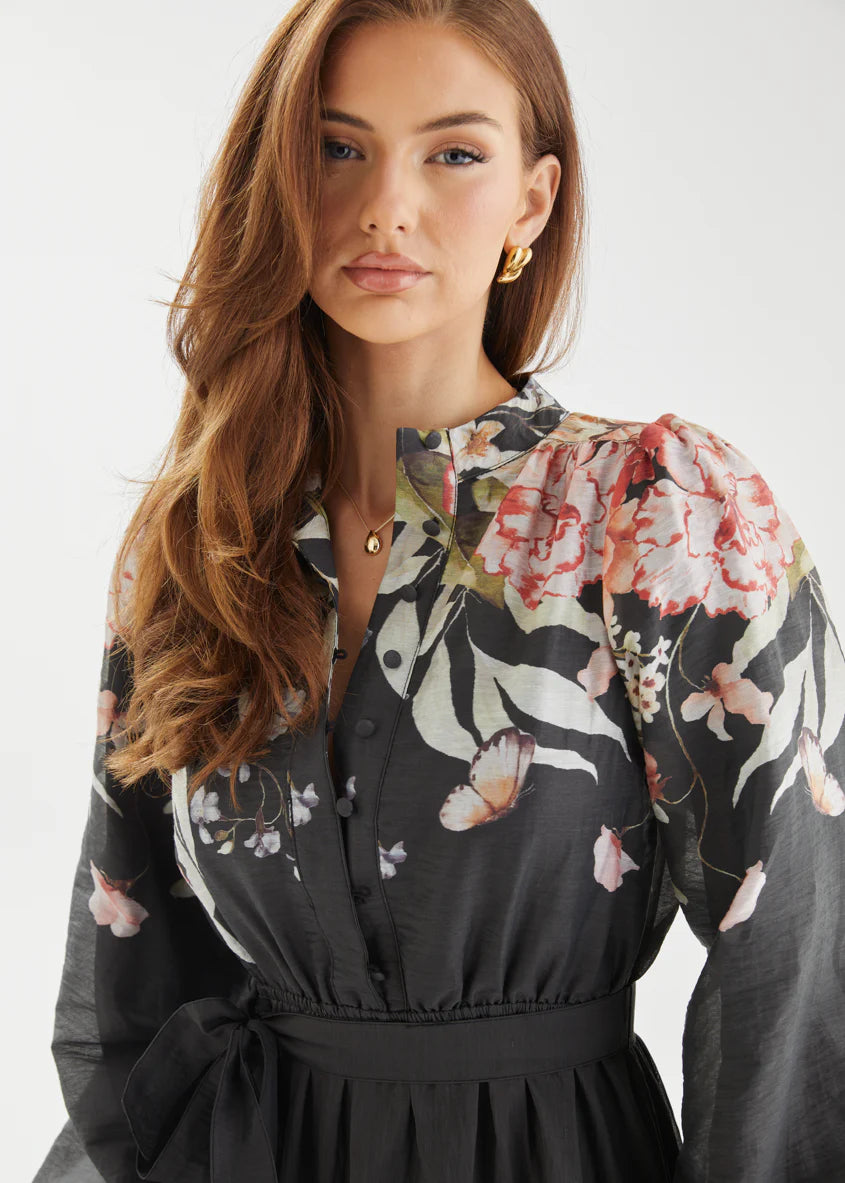 Tracie Maxi Dress - Black Garden