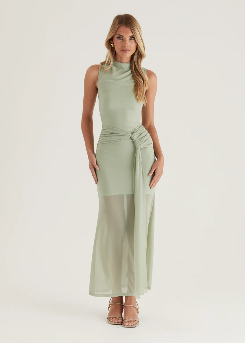 Senorita Mesh Maxi Dress - Sage
