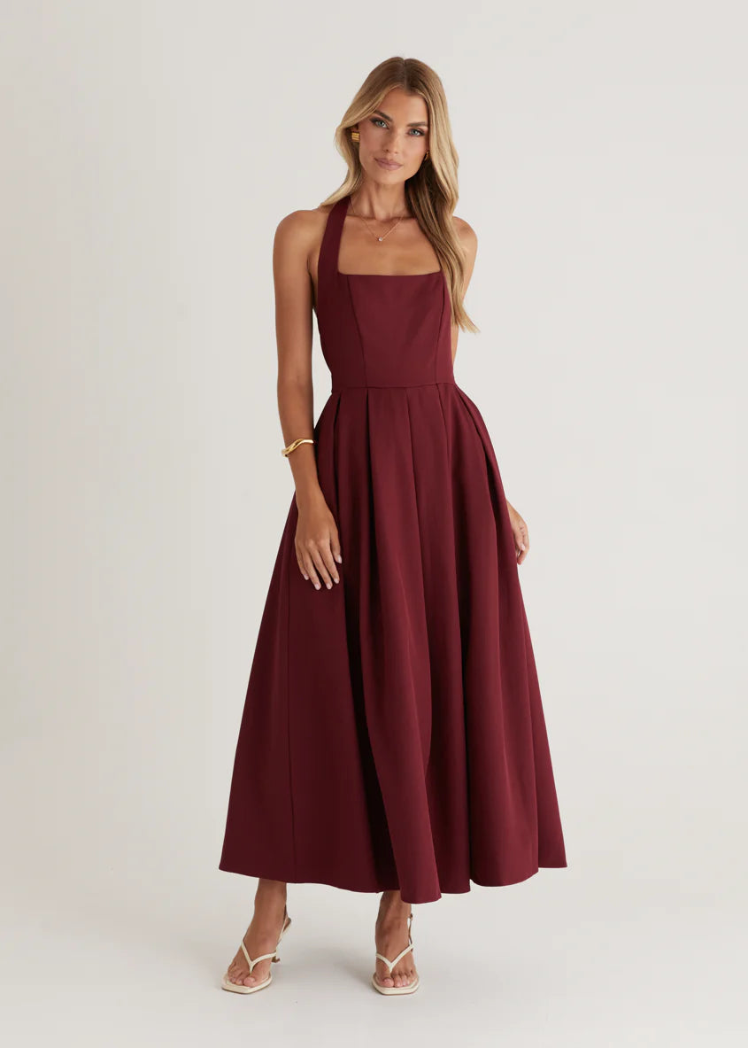 Leigh Halter Maxi Dress - Wine