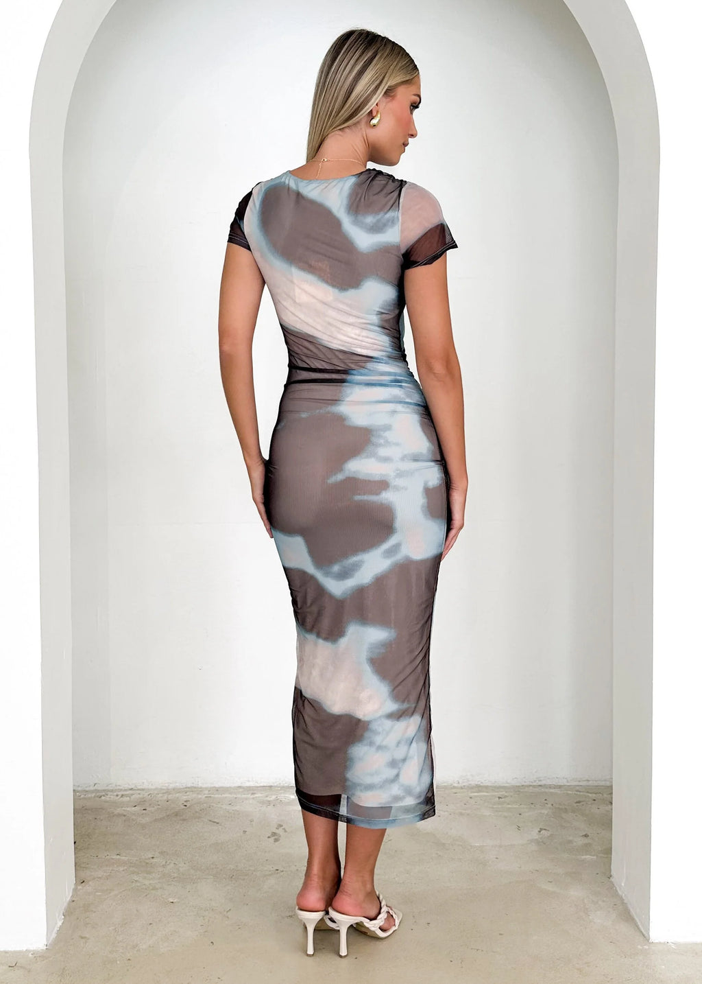 Lalika Mesh Maxi Dress - Blue Tie Dye