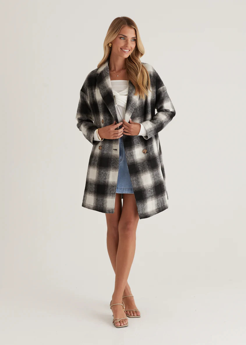 Cameron Coat - Black Check