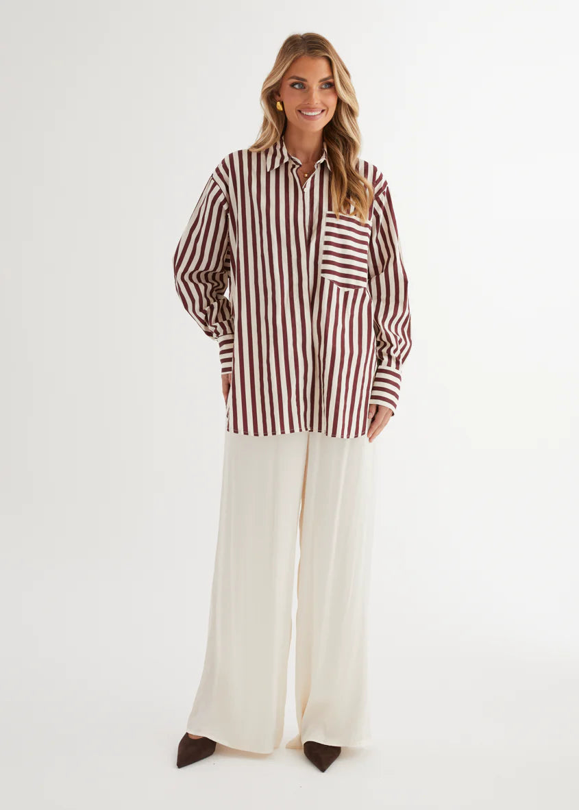 Lola Shirt - Berry Stripe
