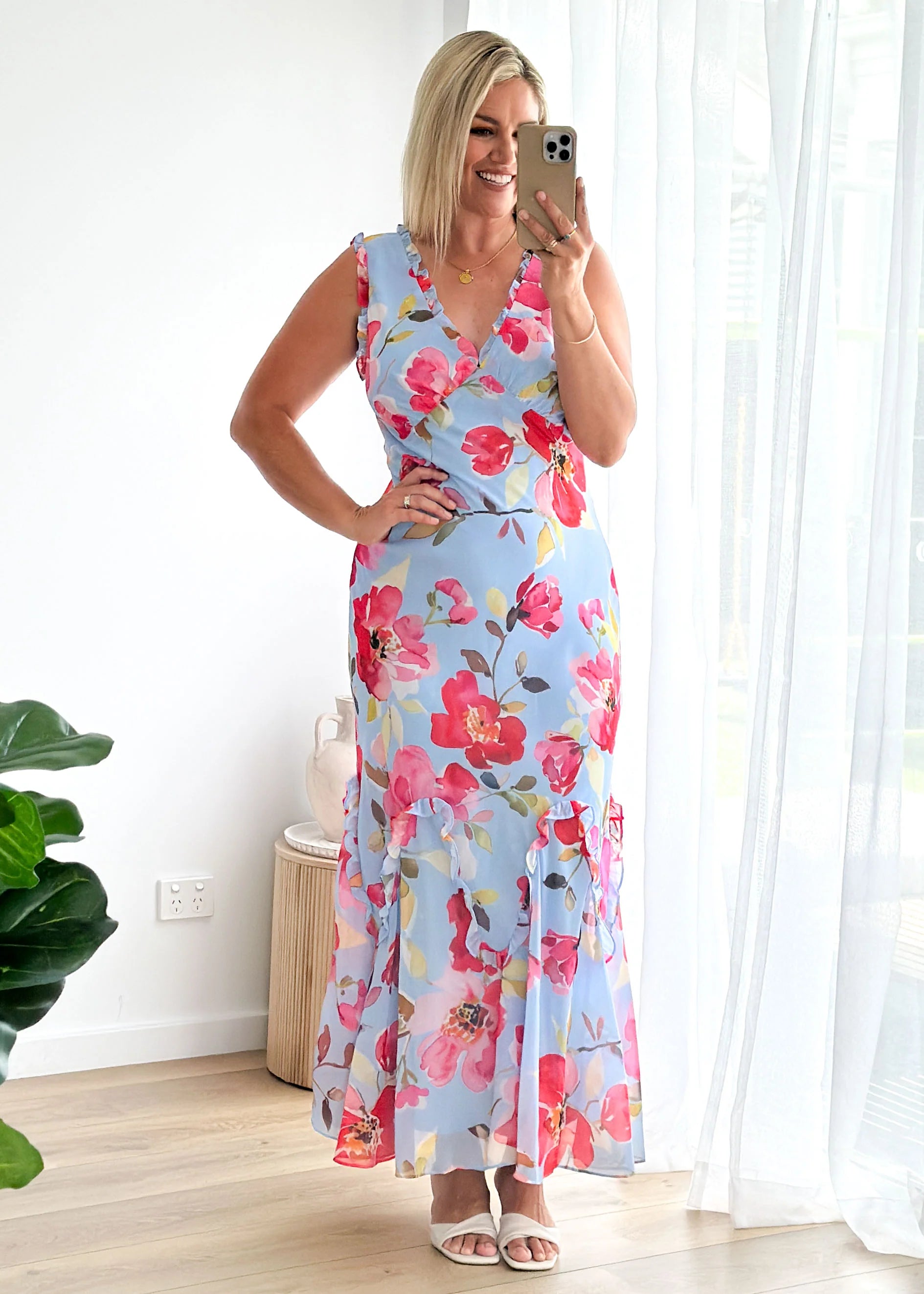 Arriane Maxi Dress - Blue Floral
