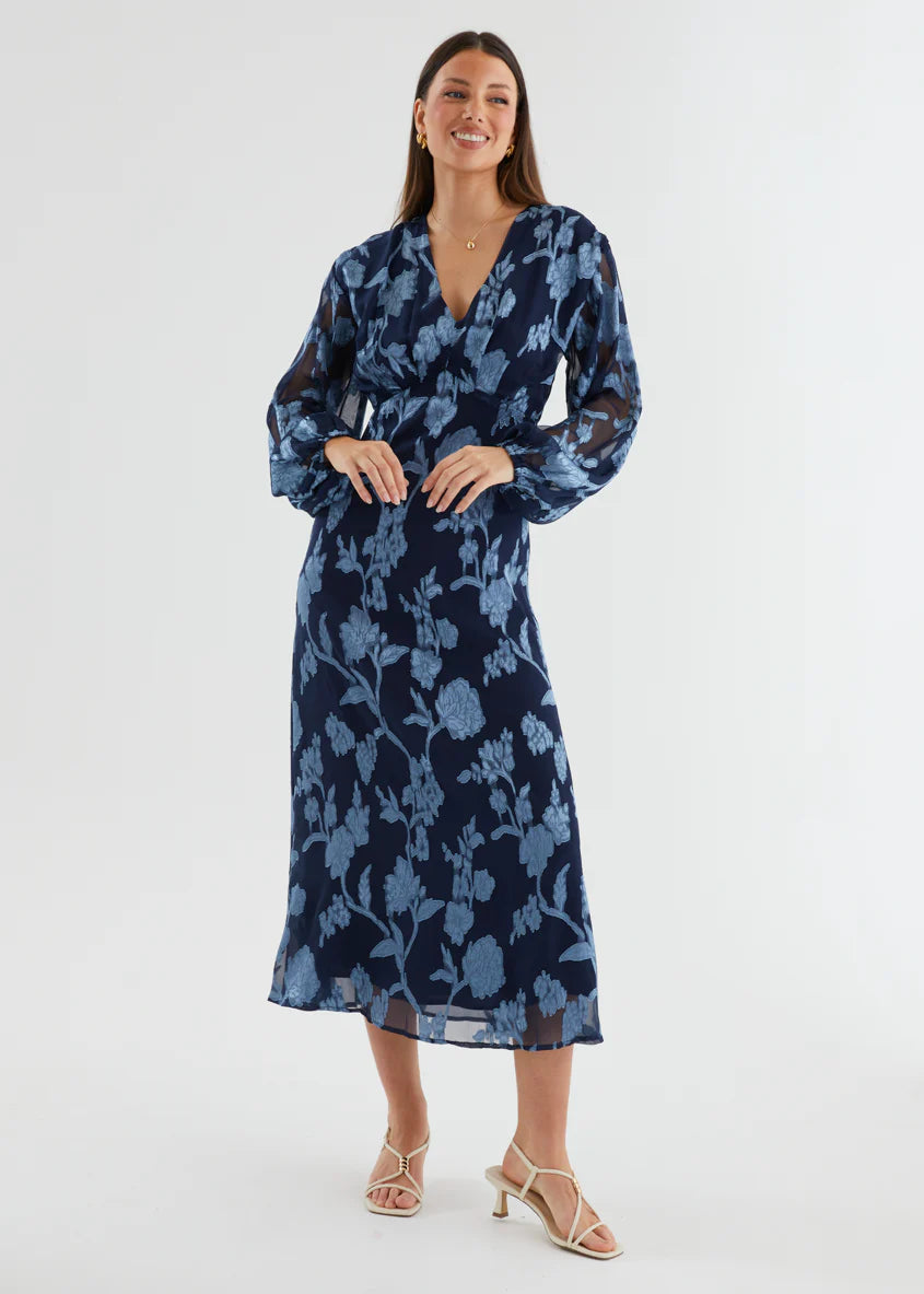 Primavera Maxi Dress - Blue Floral