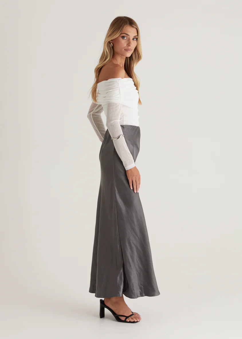 Rosalie Mid Skirt - Charcoal