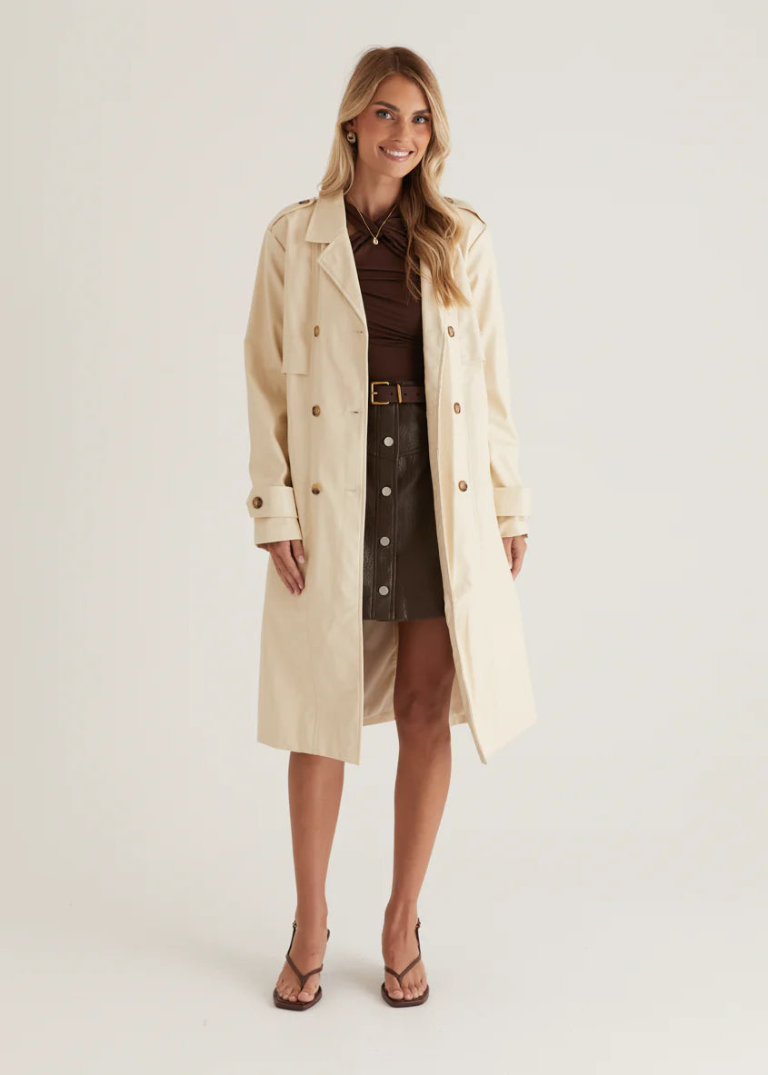 Elkie Pu Trench - Cream