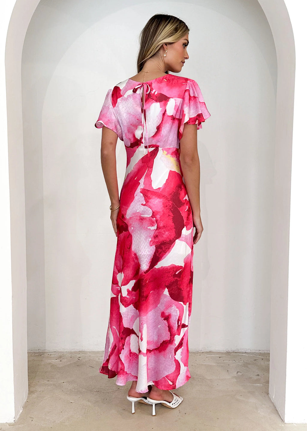 Mintoe Maxi Dress - Magenta Watercolour