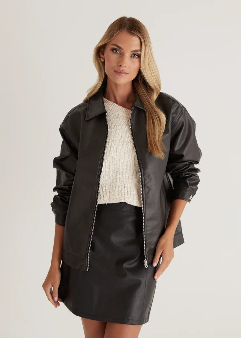 Arrabelle PU Jacket - Black