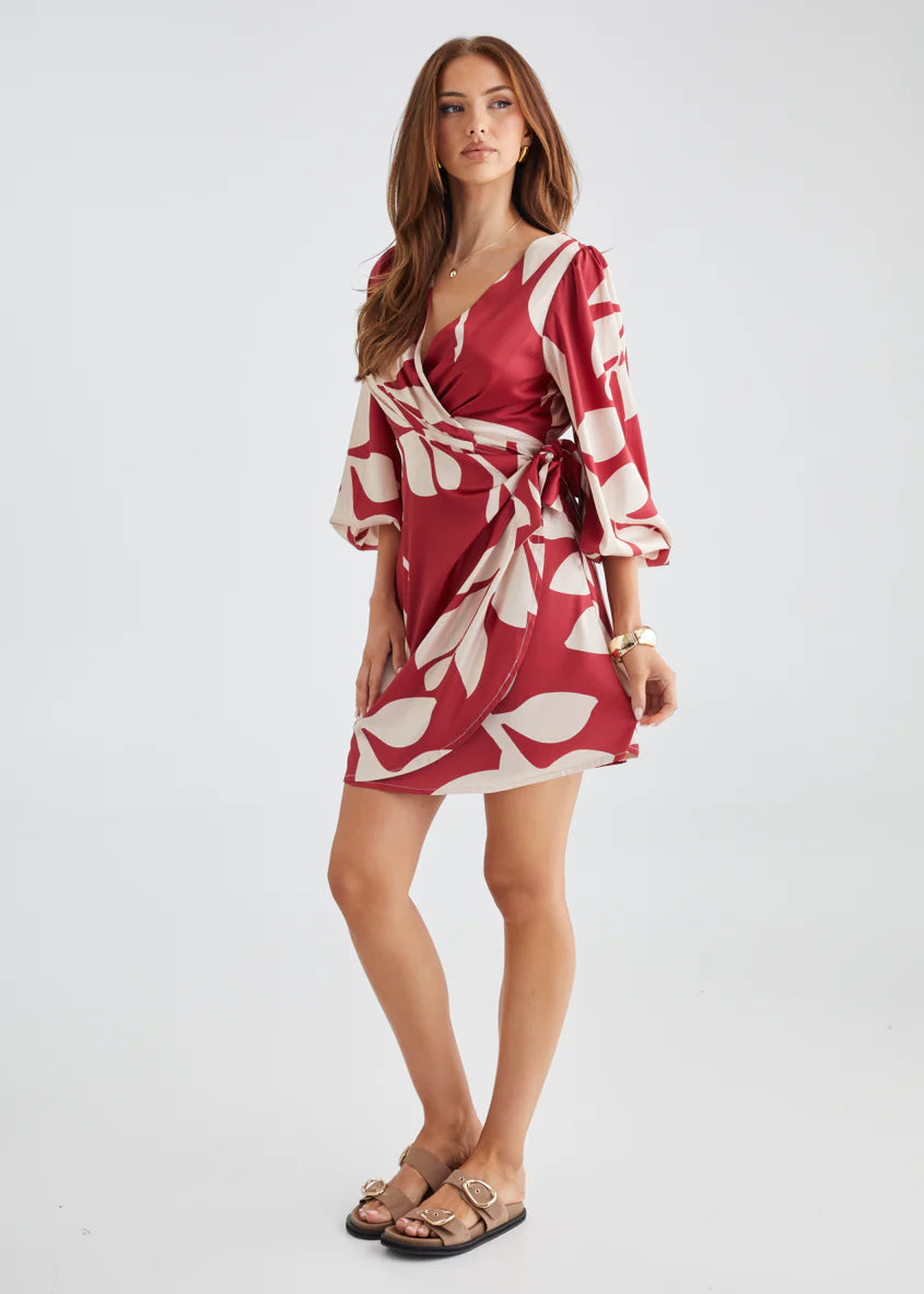 Loqsta Dress - Berry Leaf