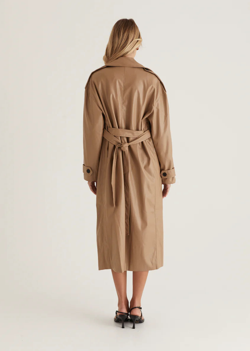 Reese Pu Trench - Camel