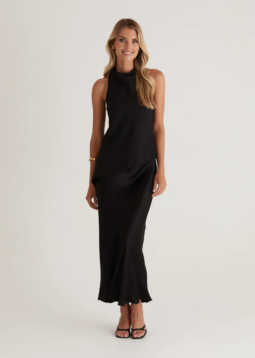 Logan Halter Top - Black