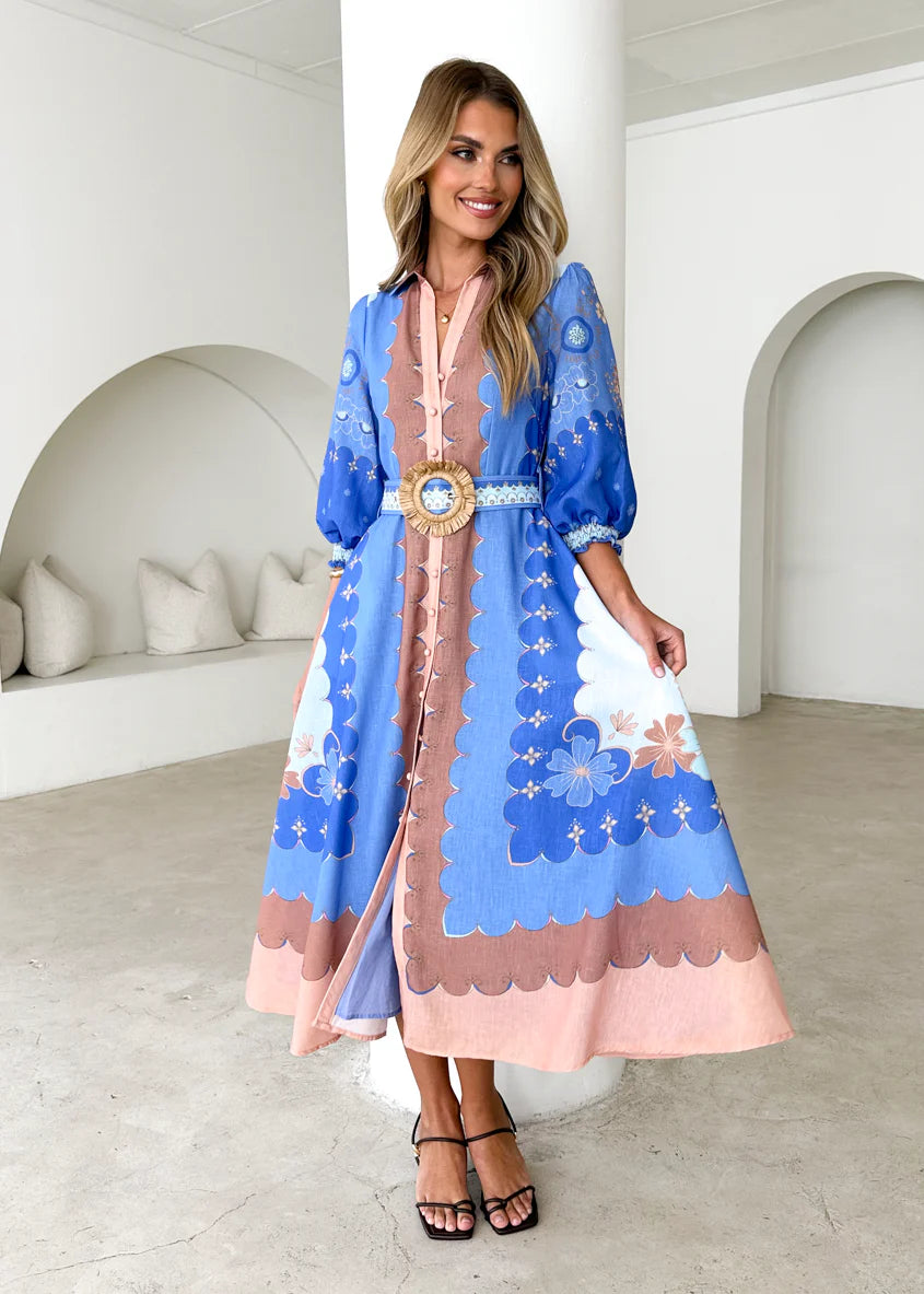 Portobello Midi Dress - Blue Moon