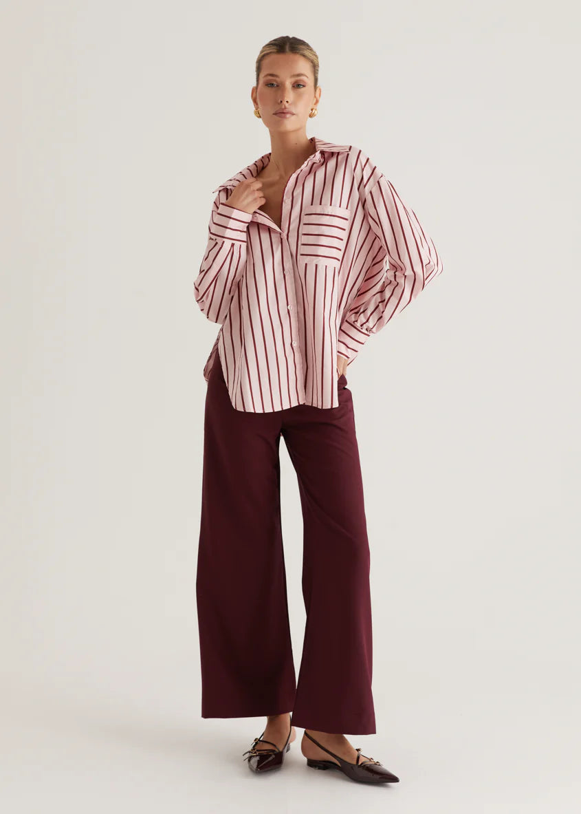 Poppy Shirt - Pink Stripe