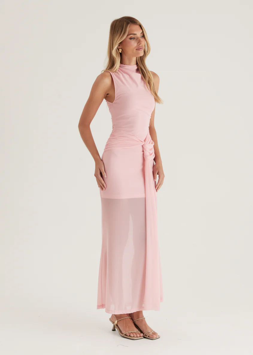 Senorita Mesh Maxi Dress - Pink