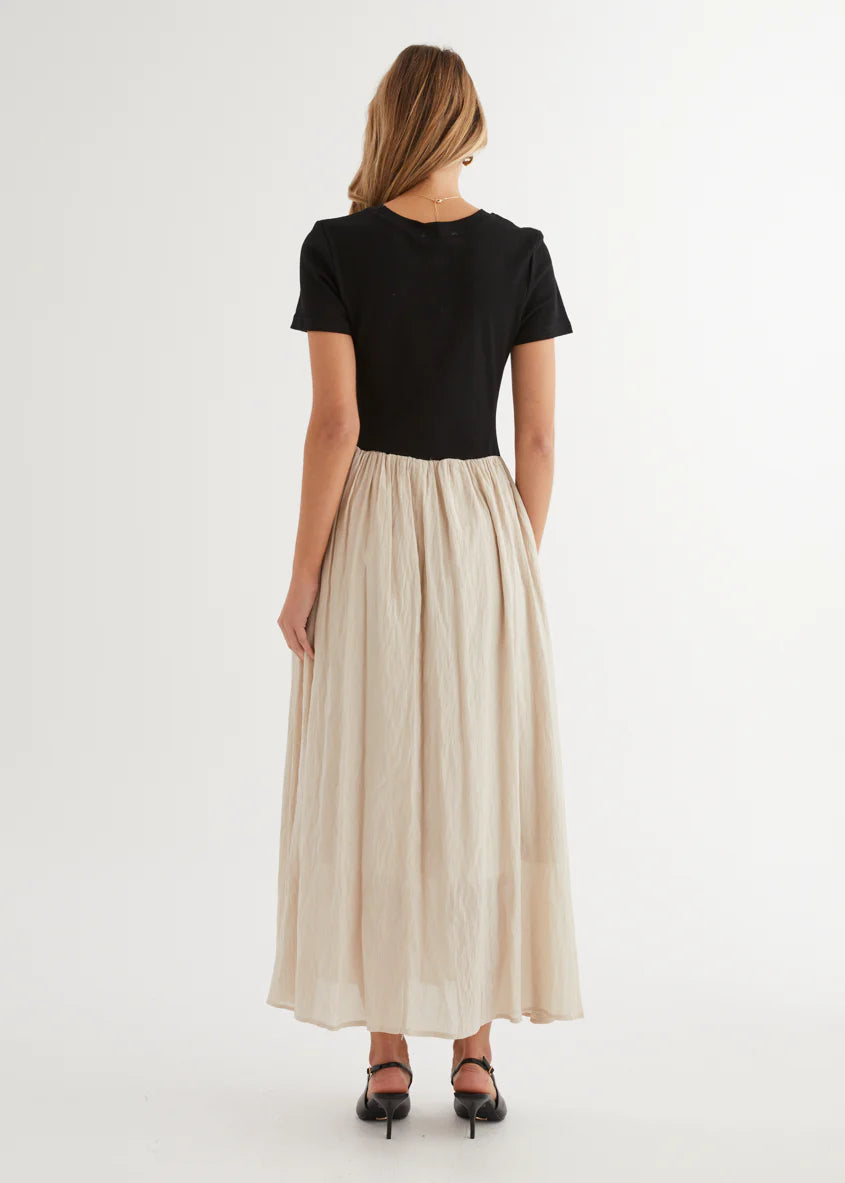 Riptide Maxi Dress - Beige Splice