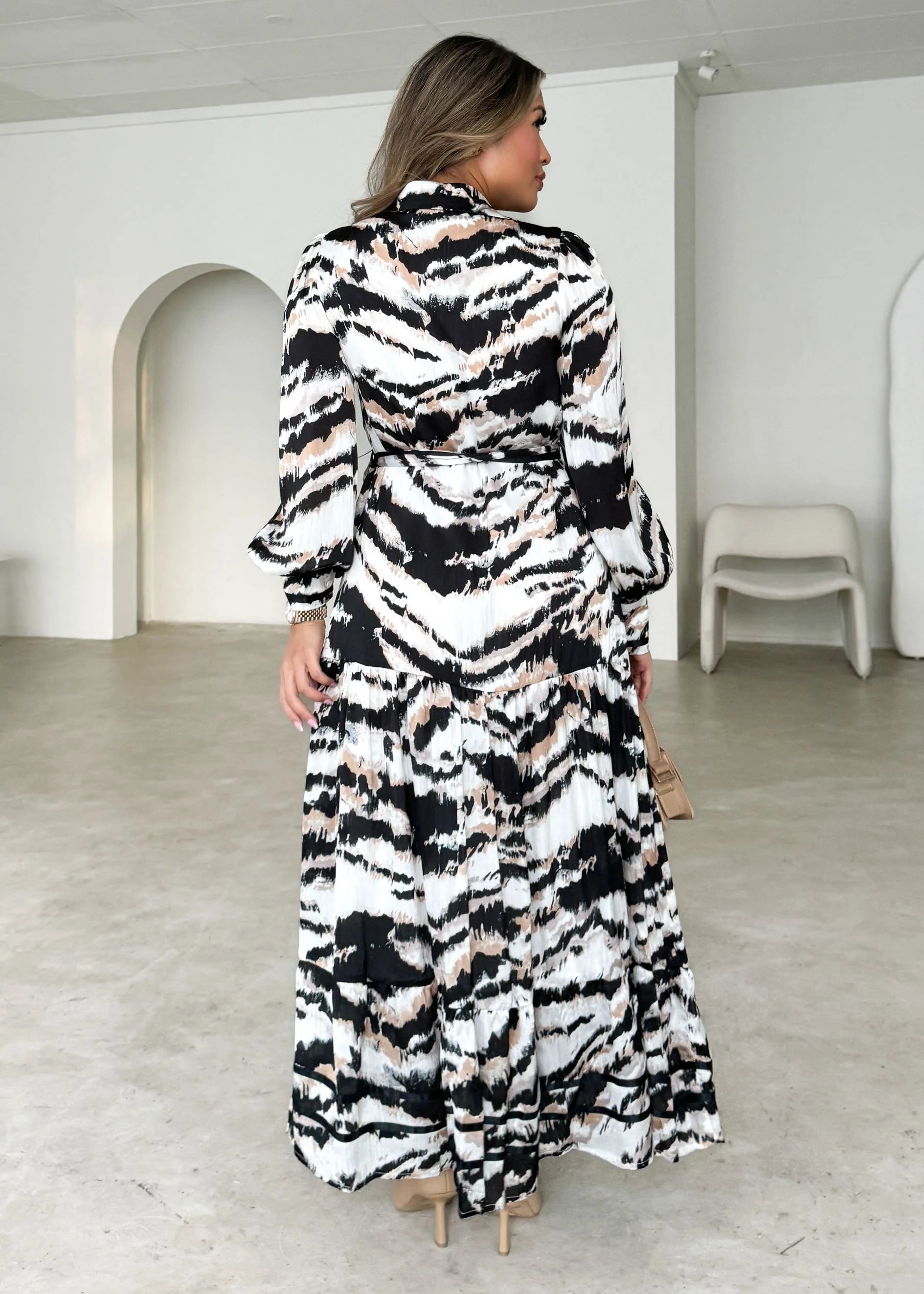 Toyra Maxi Dress - Black Marble