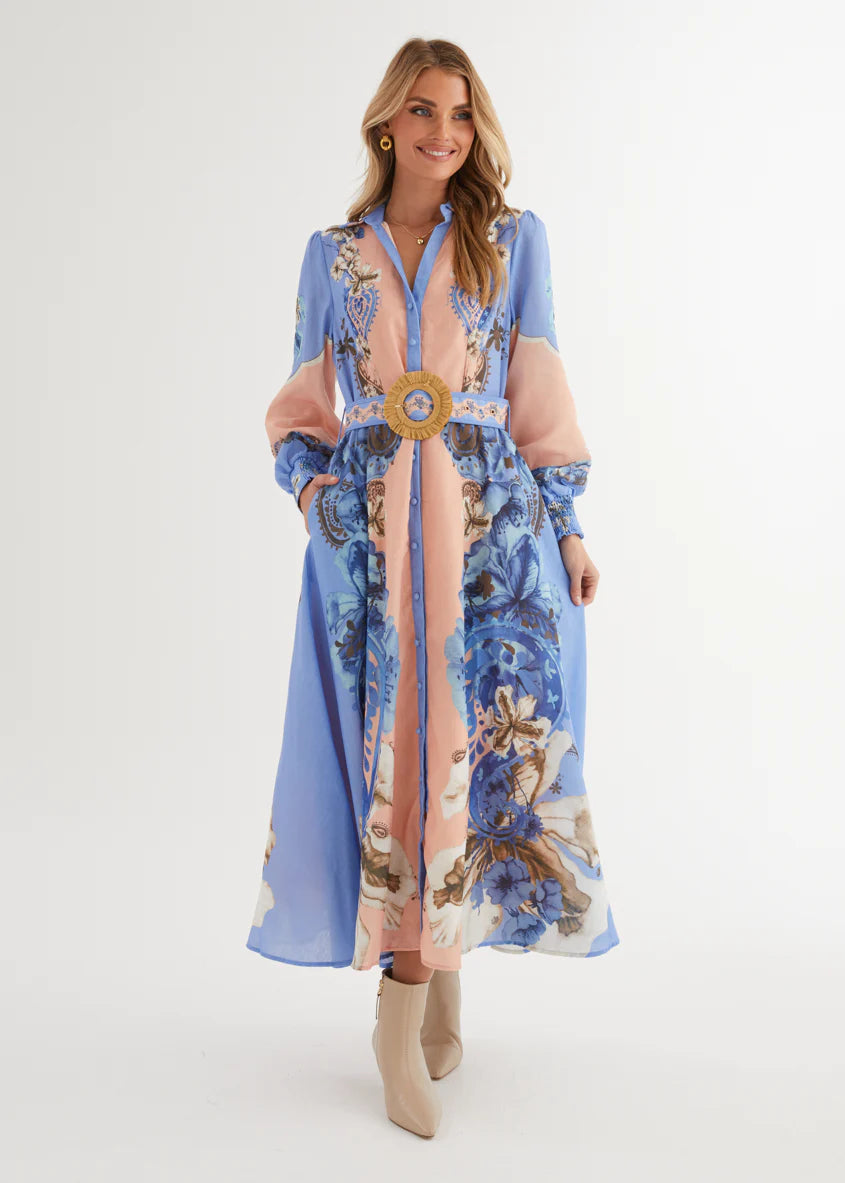 Huntington Midi Dress - Blue Willow