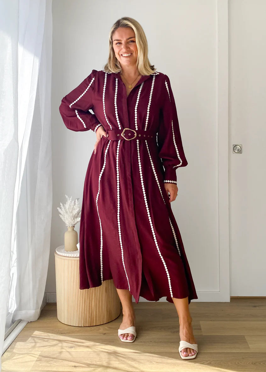 Nevaeh Maxi Dress - Burgundy