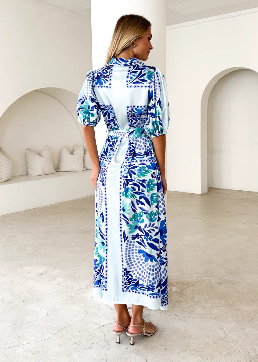 Salsa Maxi Dress - Blue Abstract