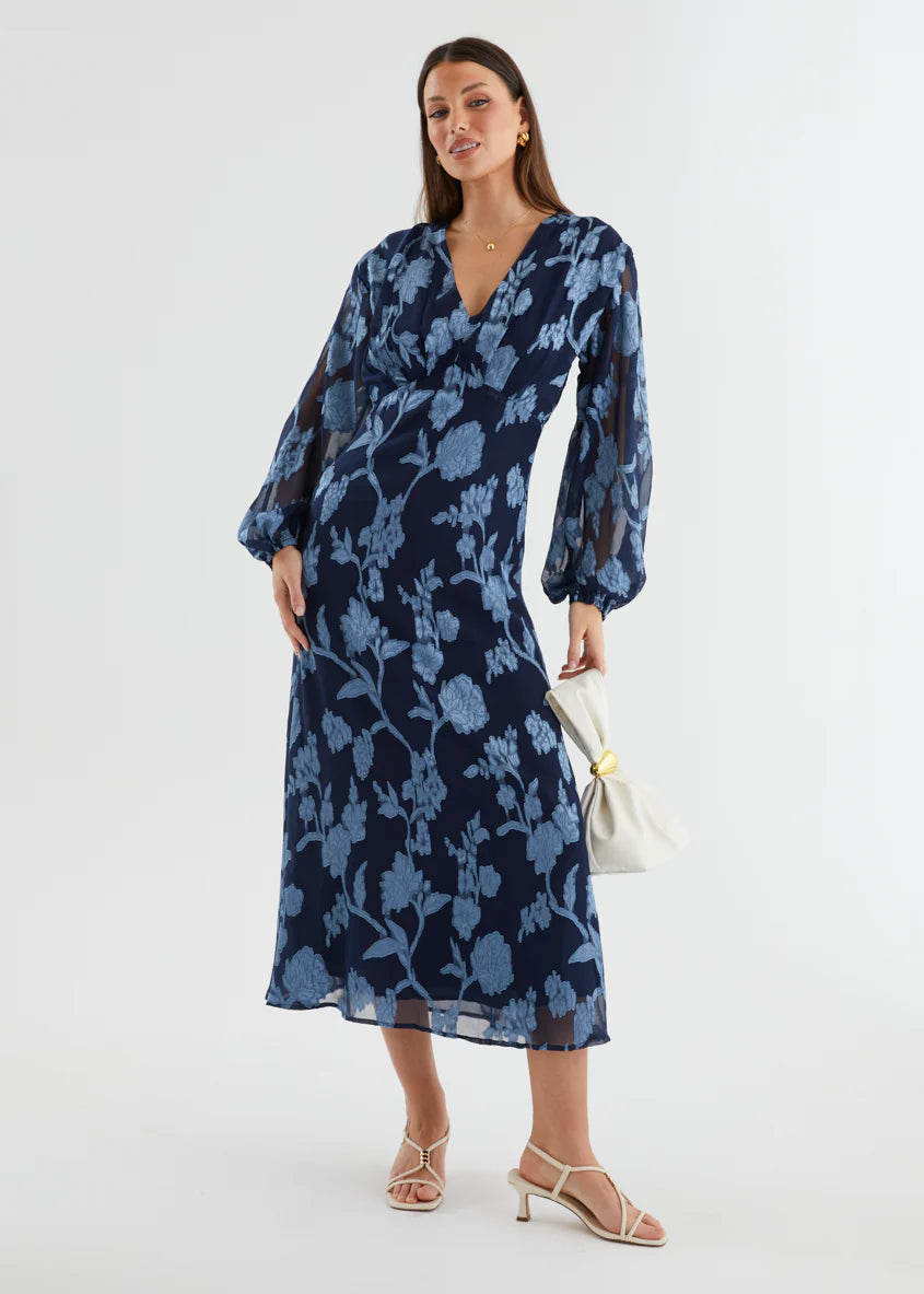 Primavera Maxi Dress - Blue Floral
