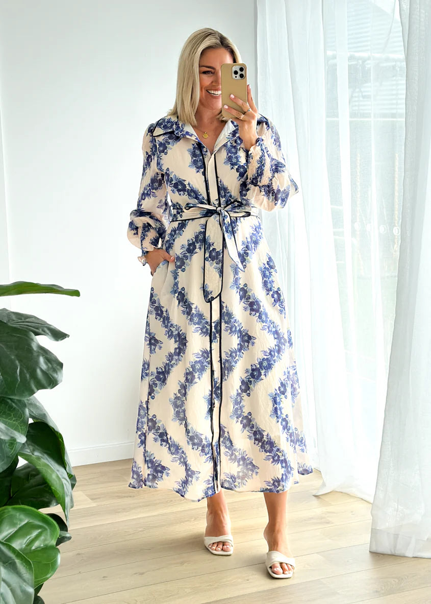 Rosemary Maxi Dress - Blue Floral