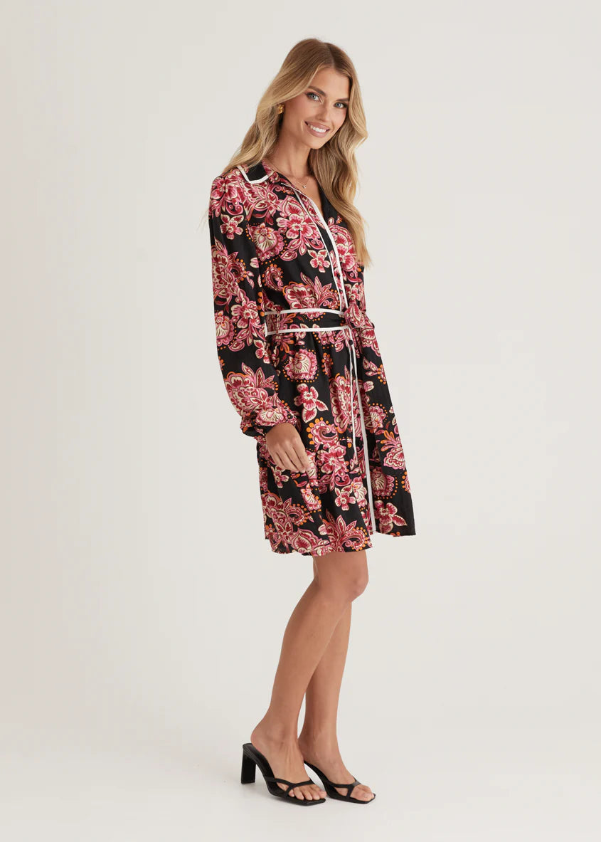 Skyler Dress - Black Paisley