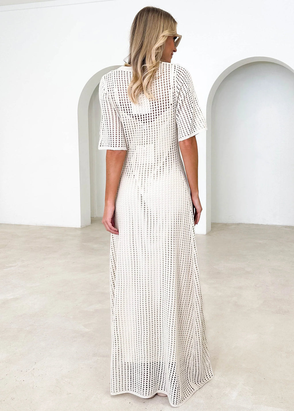 Vivvy Crochet Maxi Dress - Cream