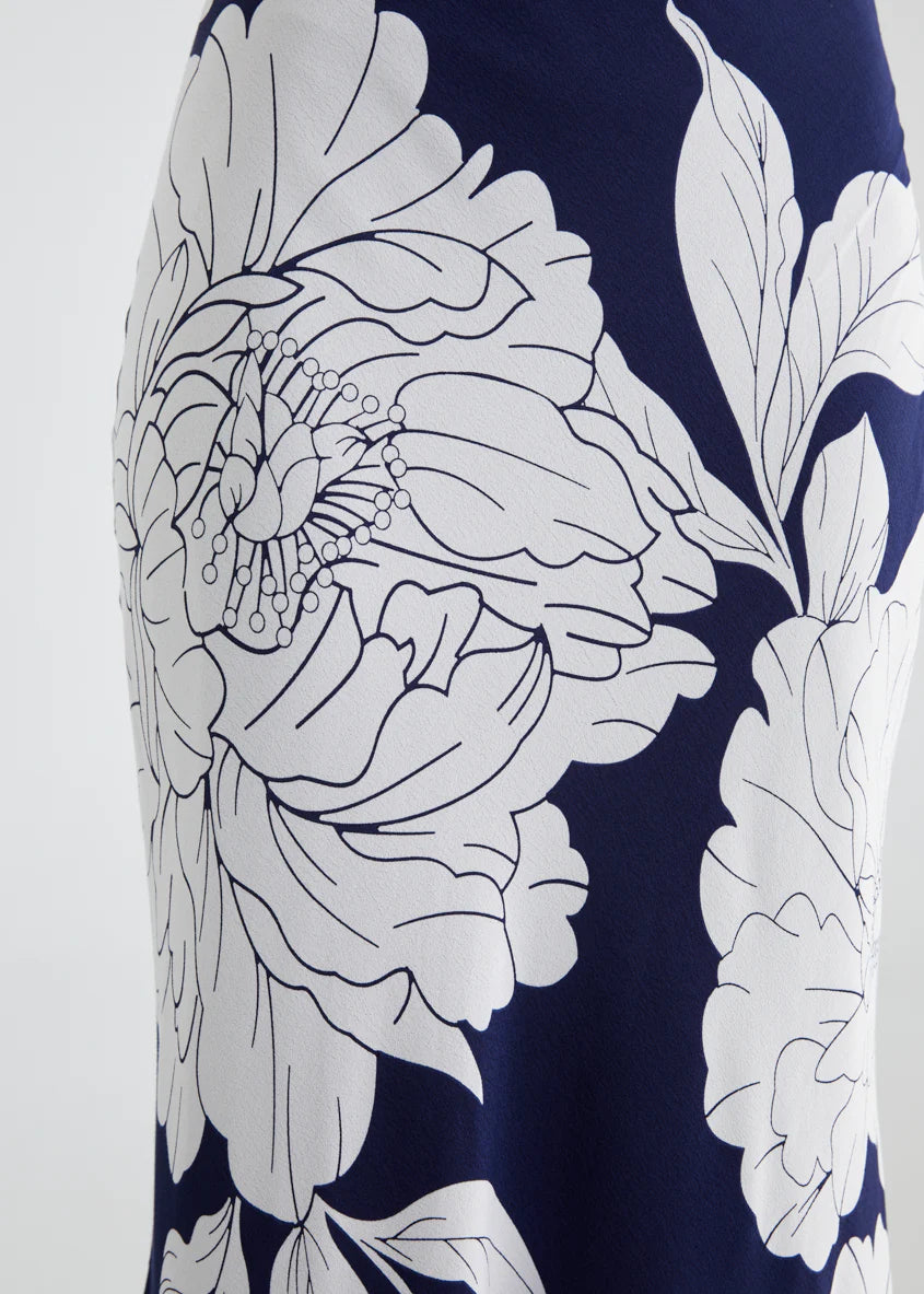 Solar Maxi Skirt - Navy Bloom