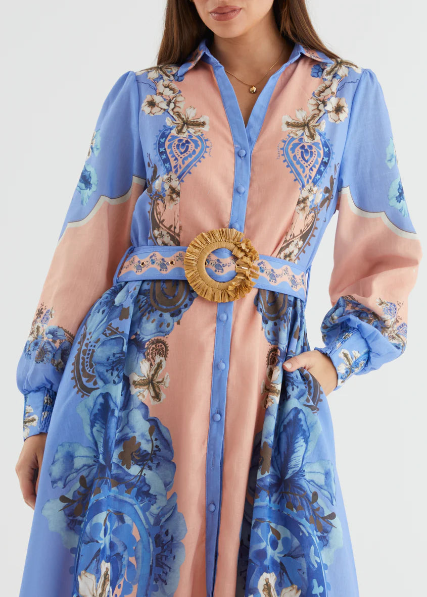 Huntington Midi Dress - Blue Willow