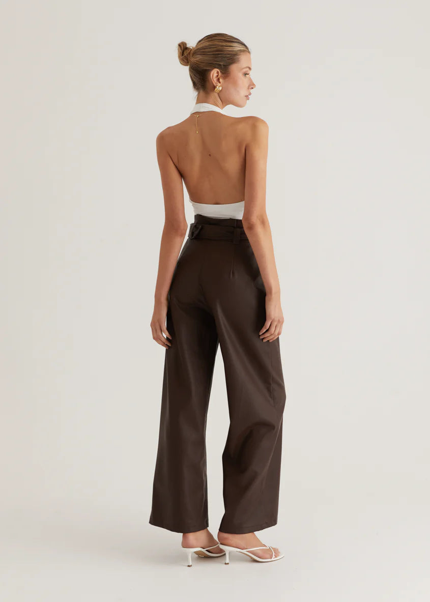 Mariah PU Pants - Espresso