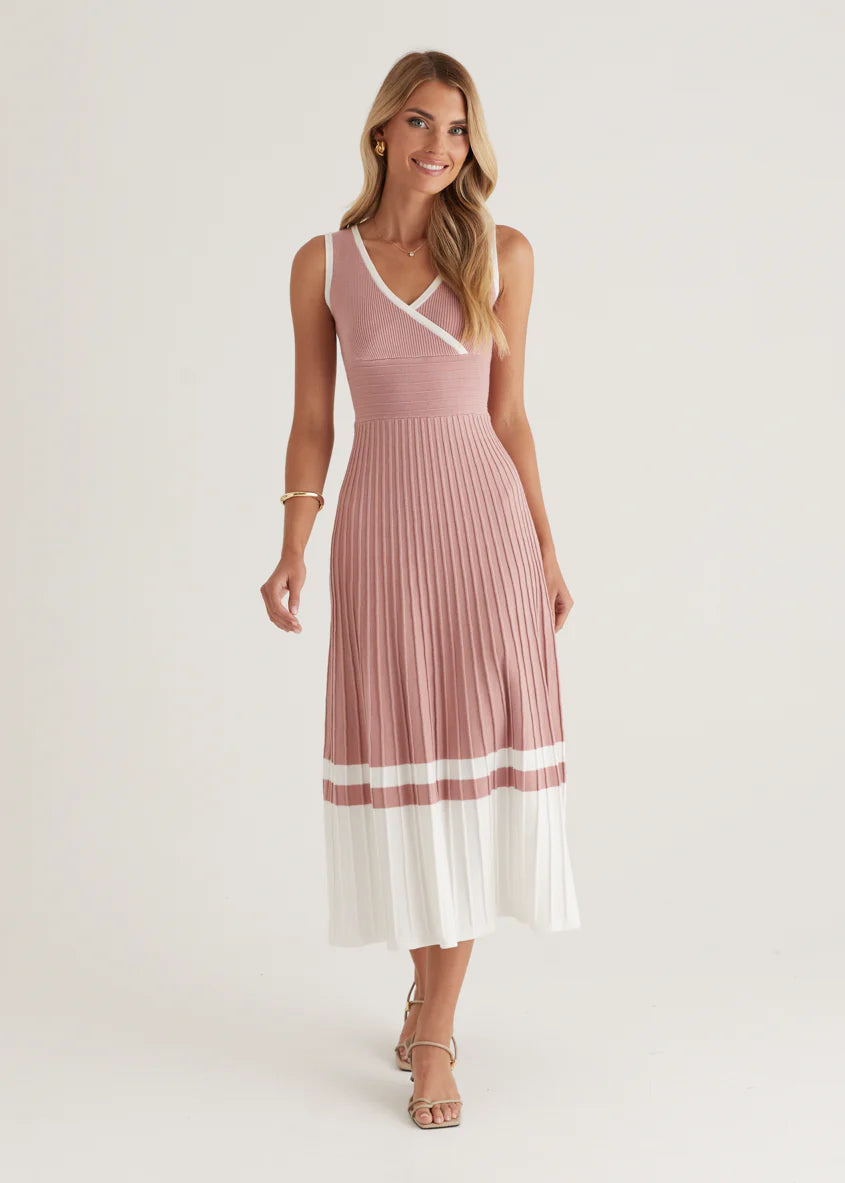 Radiate Knit Midi Dress - Blush