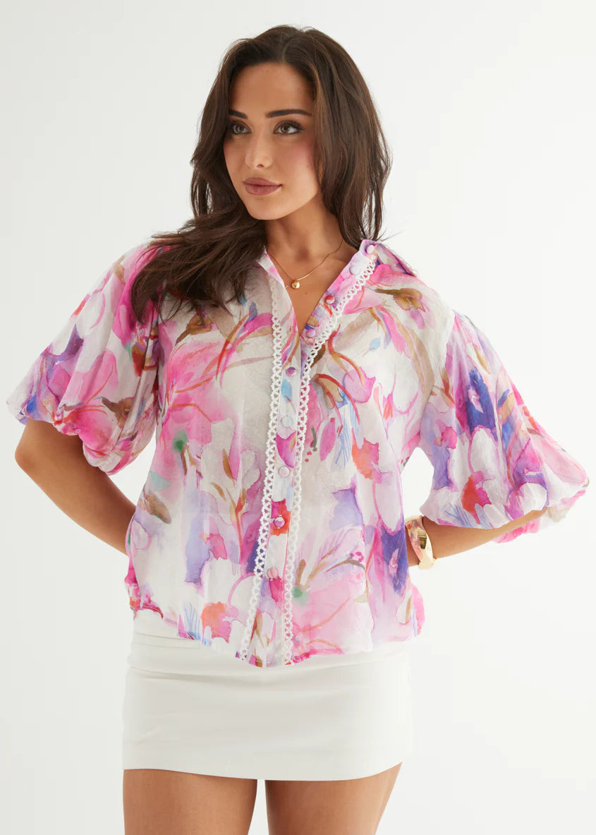 Lilly Blouse - Pink Bouquet