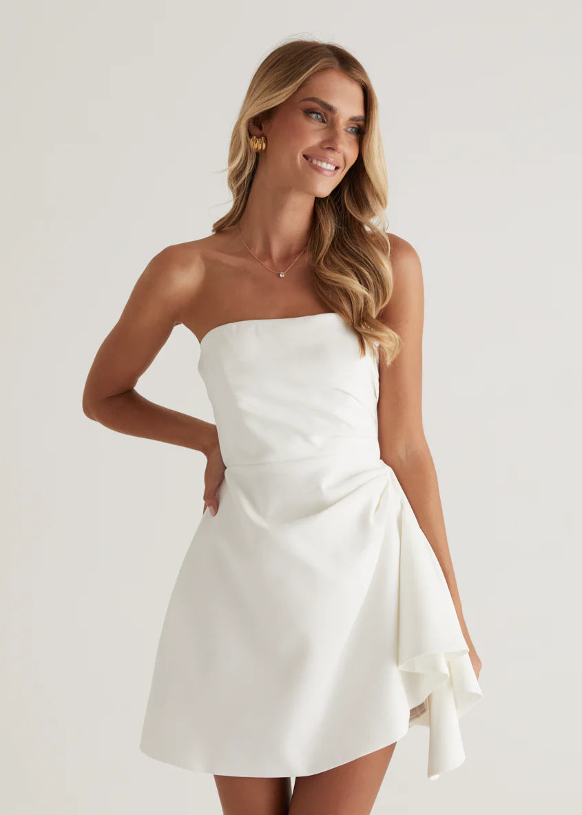 Prunella Strapless Dress - Off White