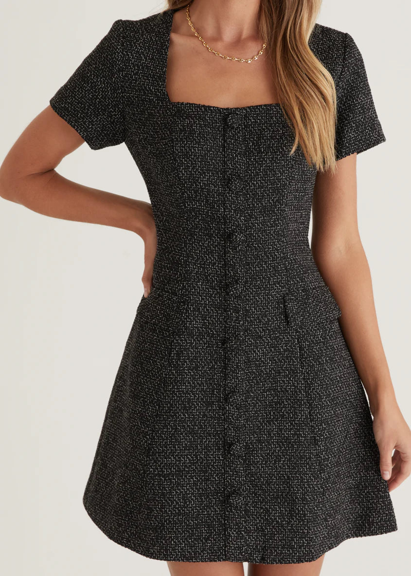 Silvia Dress - Black Marl