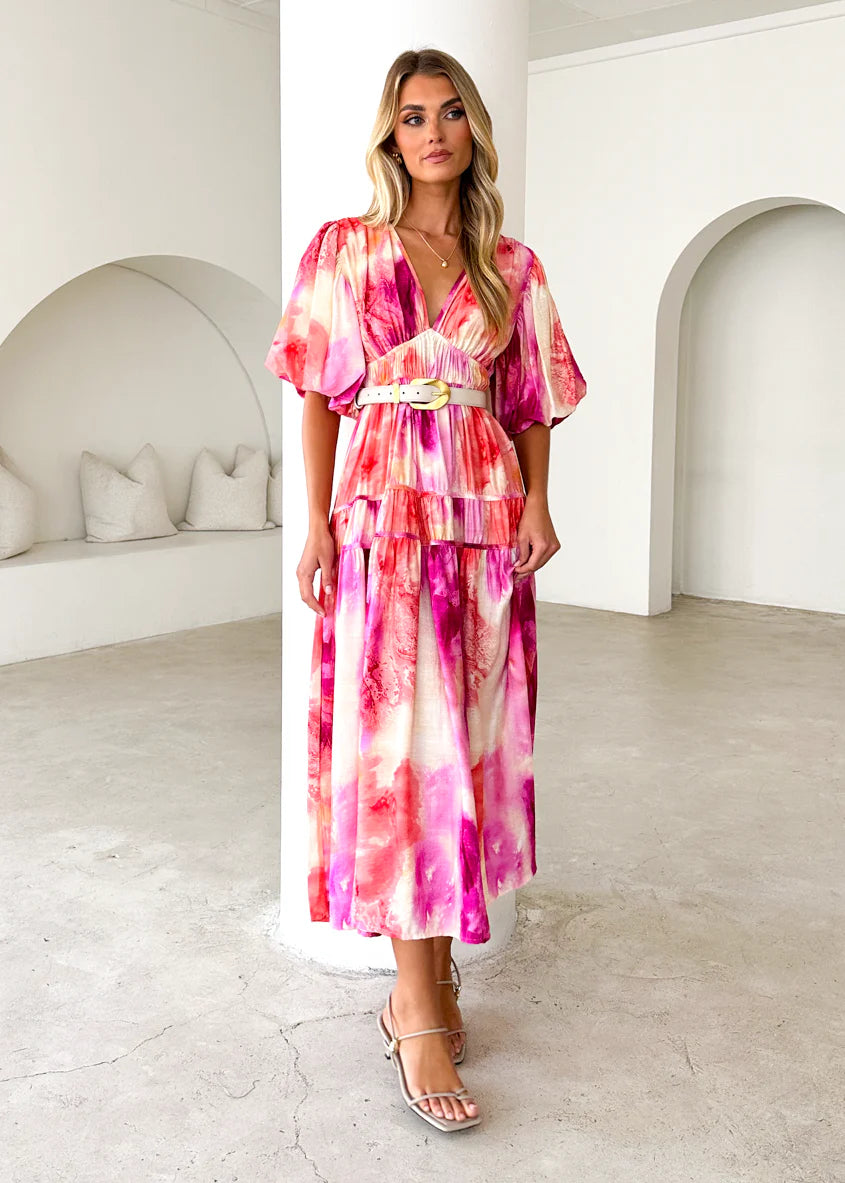 Bedford Maxi Dress - Magenta Splash