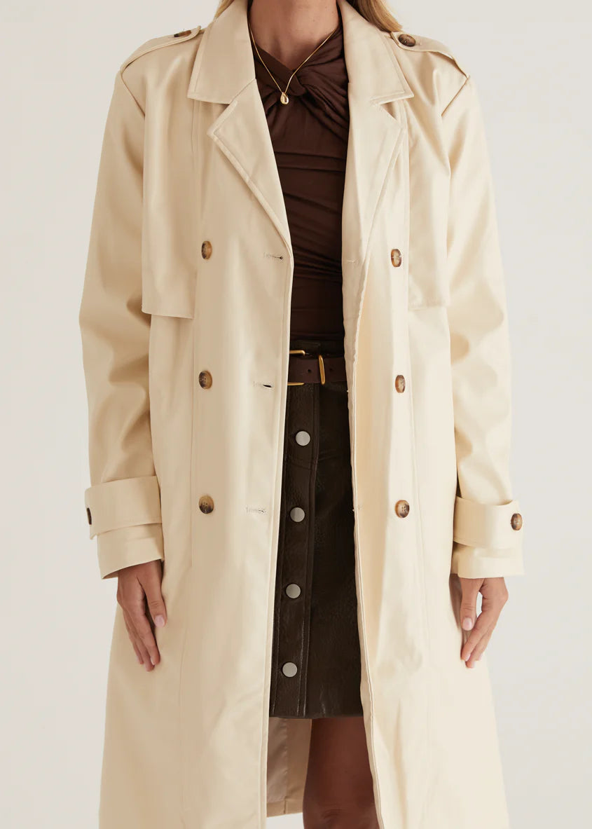Elkie Pu Trench - Cream