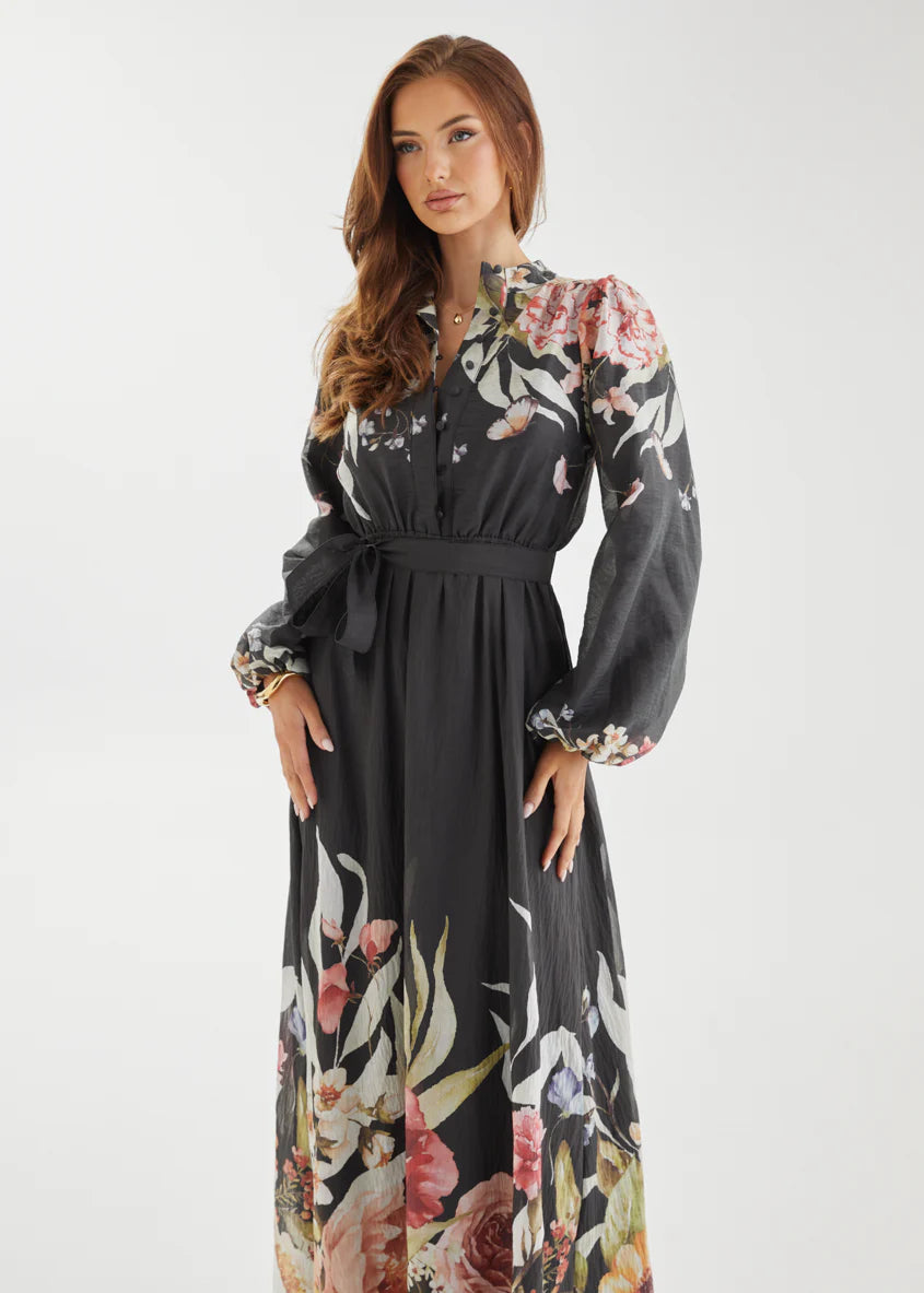 Tracie Maxi Dress - Black Garden