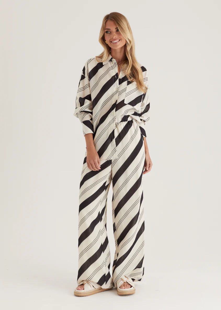 Jessa Shirt - Black Stripe