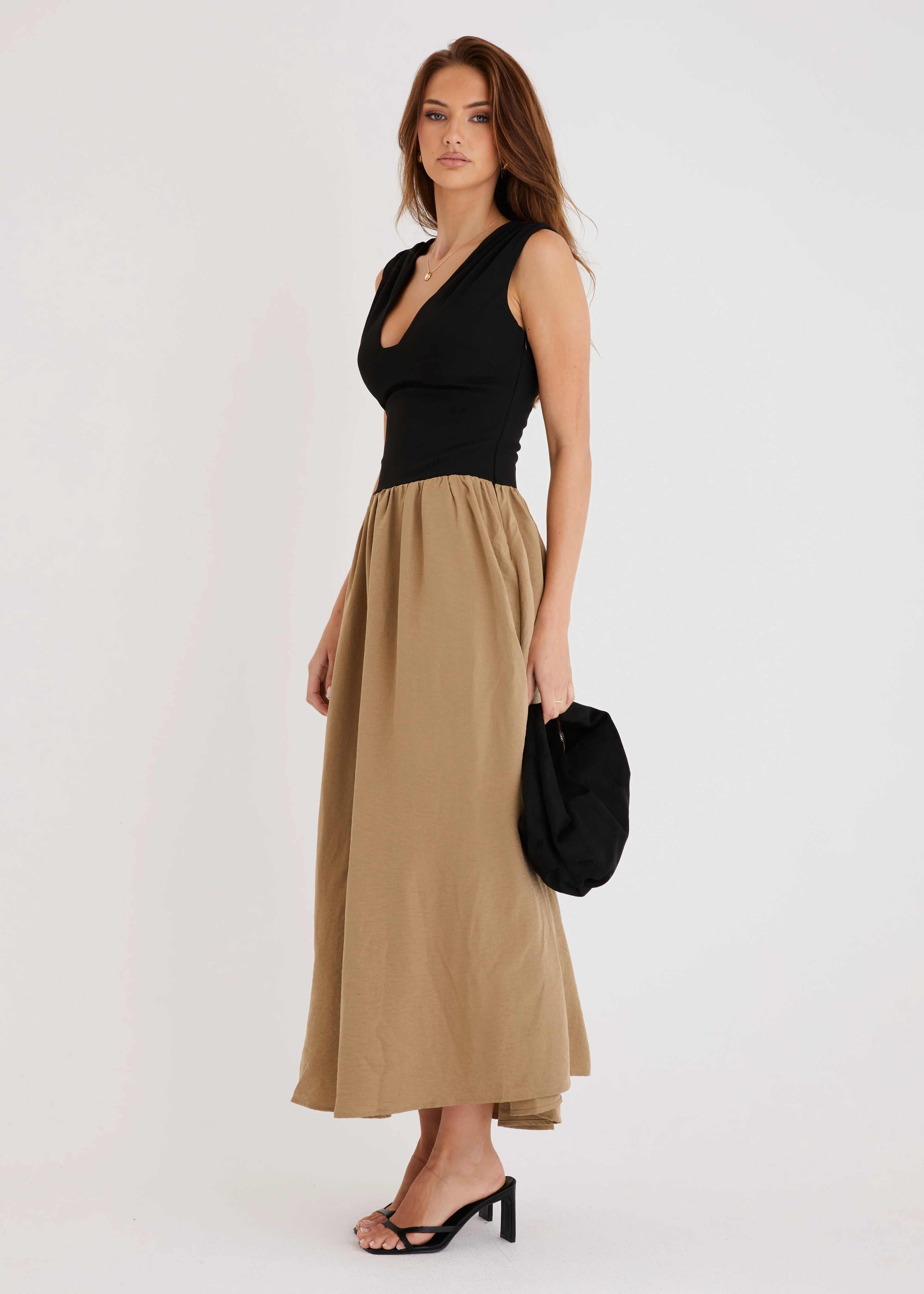 Bungalow Maxi Dress - Khaki Splice
