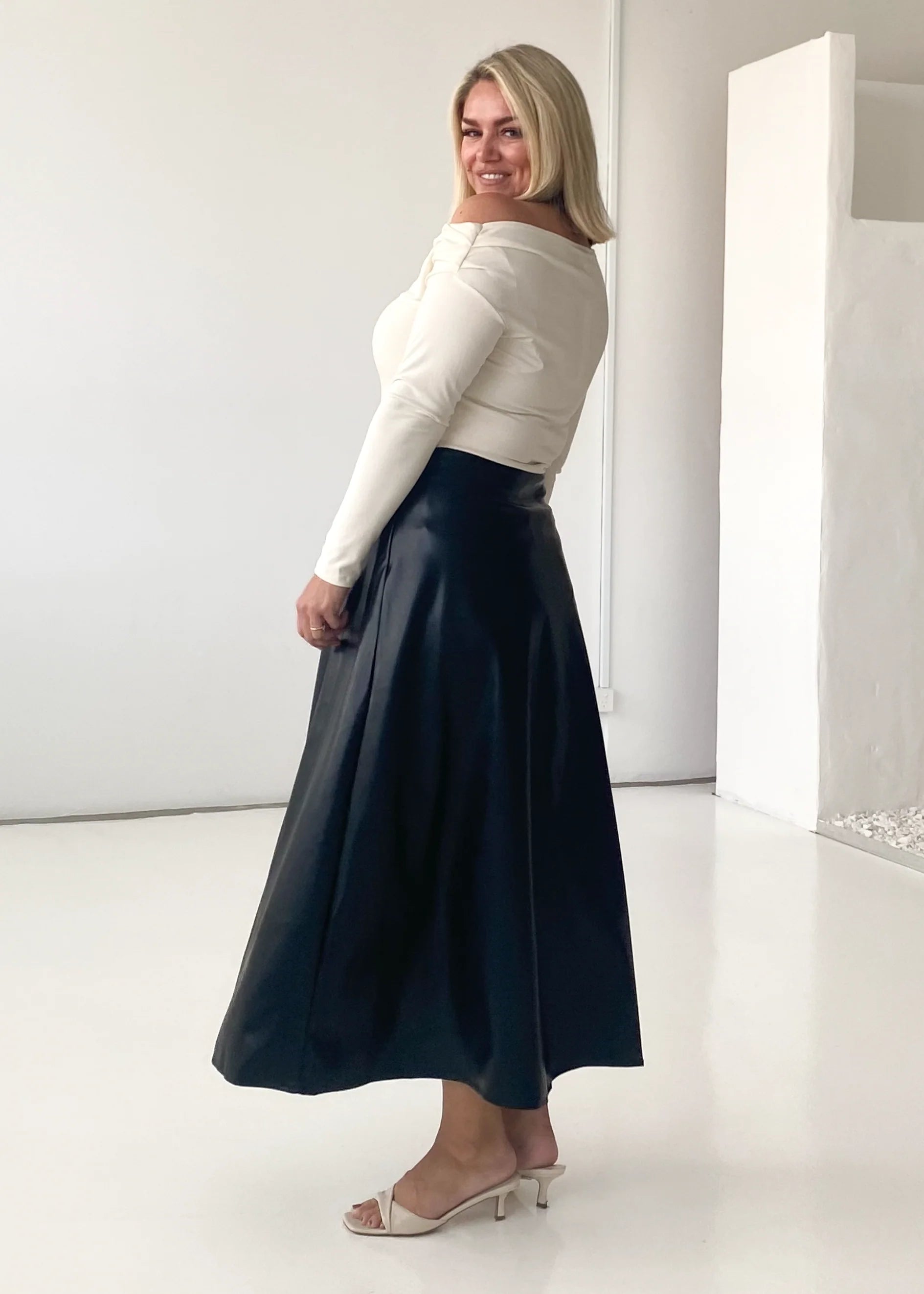 Coltrane PU Midi Skirt - Black