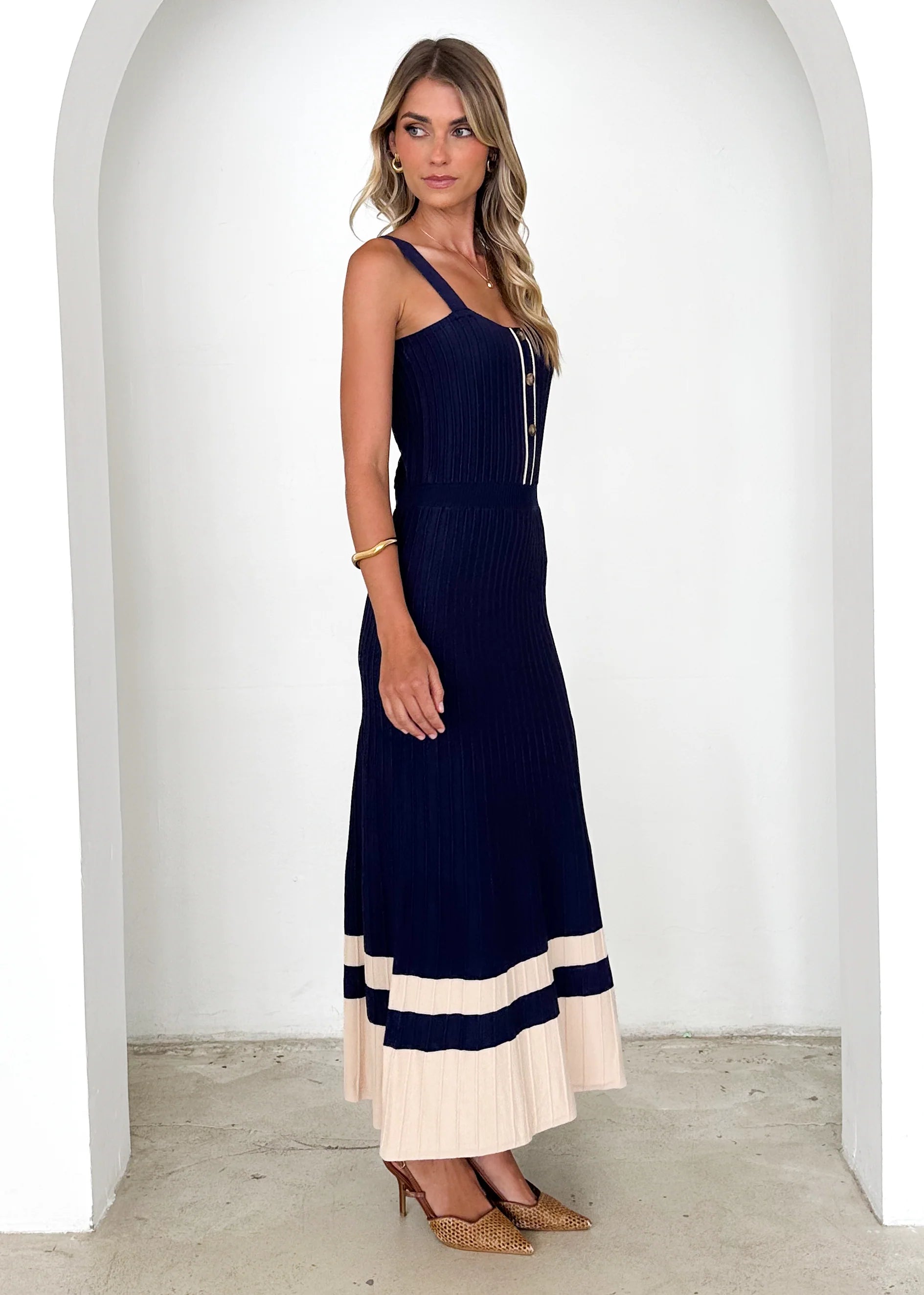 Daphne Knit Midi Dress - Navy