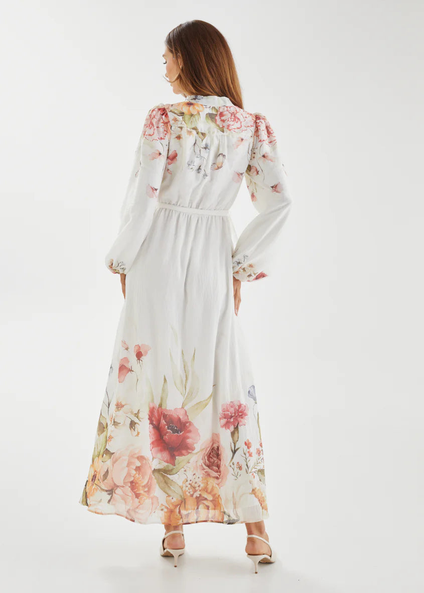Tracie Maxi Dress - White Garden