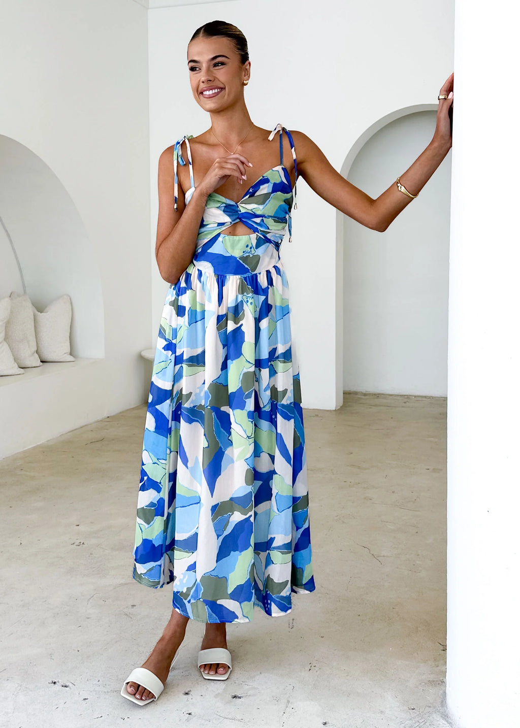 Tibi Maxi Dress - Blue Splash